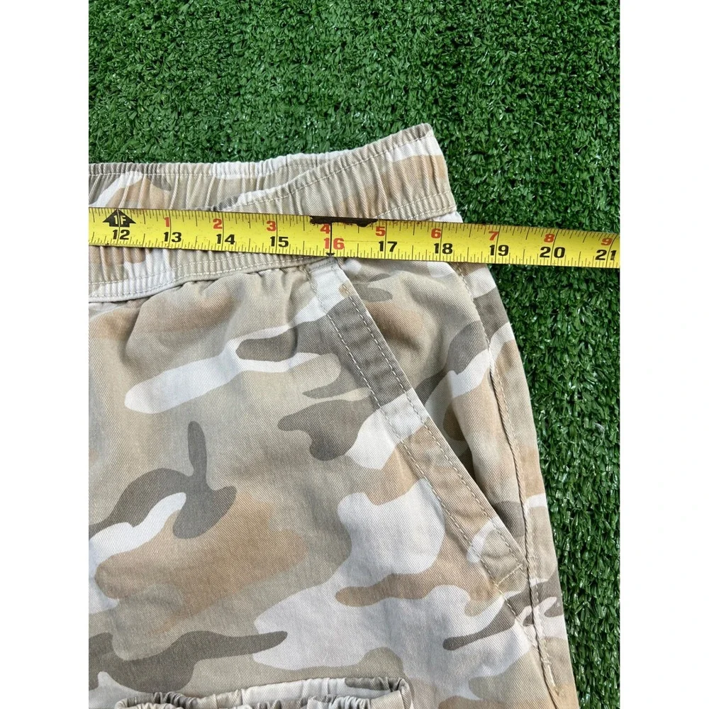 Aero Mens Camo Joggers Tan Beige Desert Camouflage Cotton Pants Large